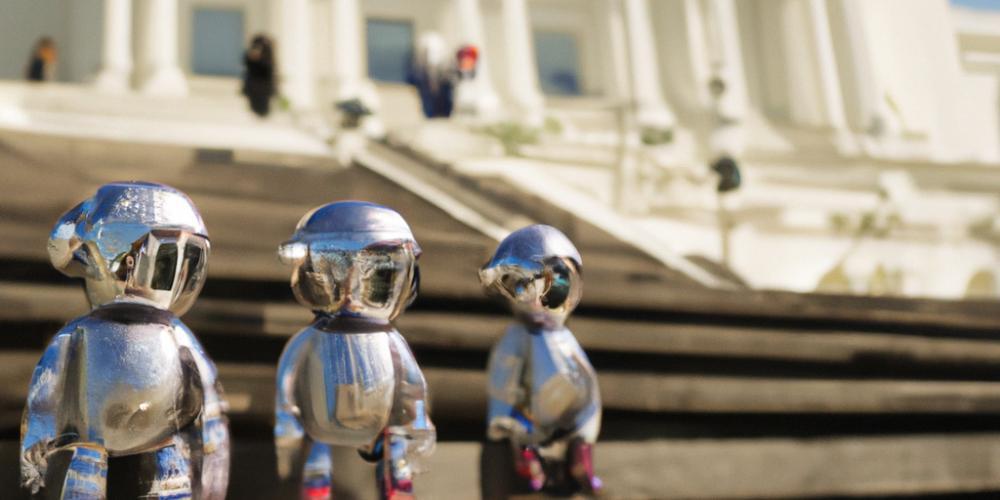 Dall-E image of “robots on the steps of Capitol Hill”